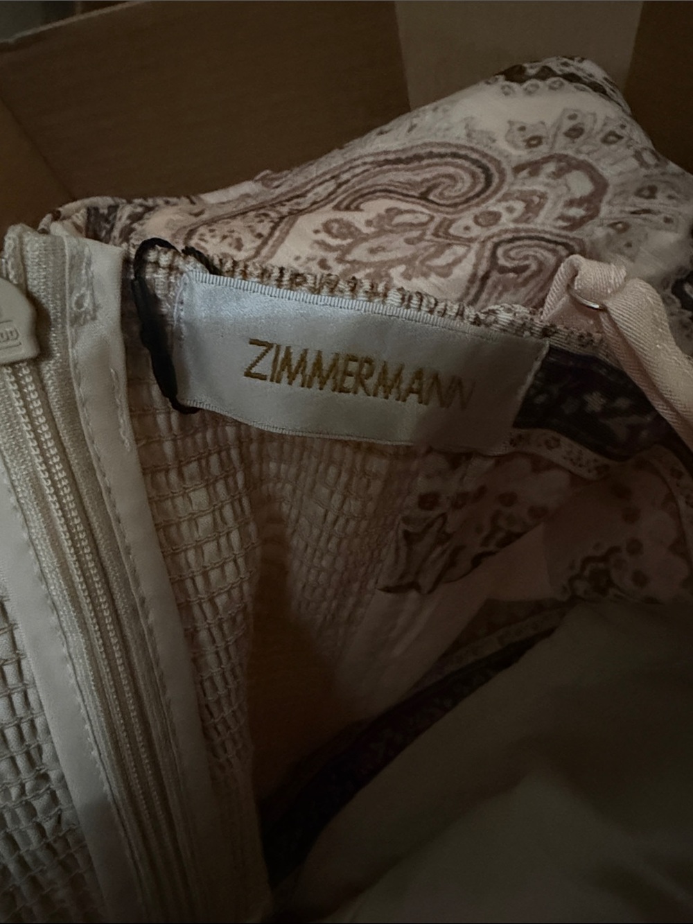 Zimmermann Beige Paisley Midi Dress - Picture 6 of 6